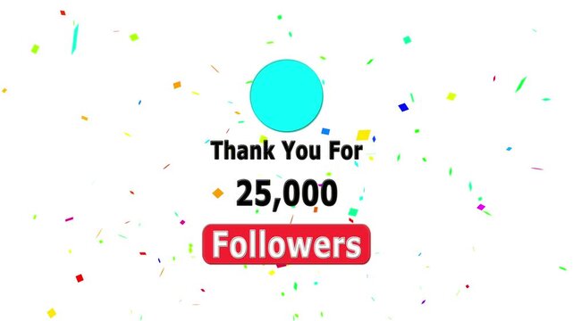 Thank you for 30000 followers. Celebrate with your fans ,Congratulations Social media 30k followers counting notification icon animation on alpha channel, Incoming followers counting notification.