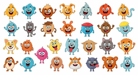 Obraz premium Whimsical cartoon characters creating a playful and cheerful mood suitable for children's designs