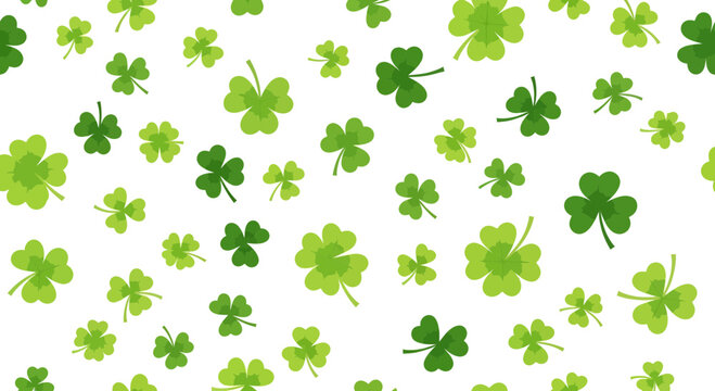 Whimsical clovers dance in a vibrant symphony of green conveying celebration of luck