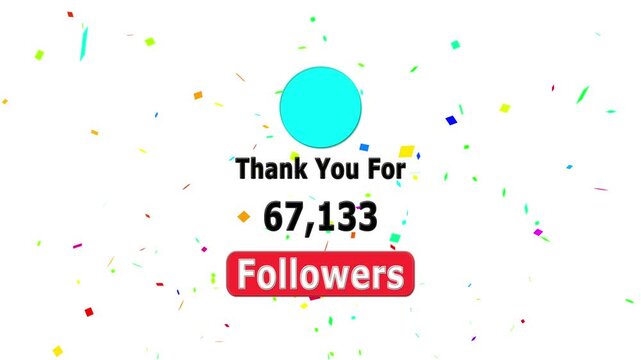 Thank you for 80000 followers. Celebrate with your fans ,Congratulations Social media 80k followers counting notification icon animation on alpha channel, Incoming followers counting notification.