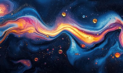 colorfull liquid acrylic paint or fluid bubble flow wallpaper, Abstract background