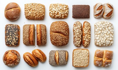 Loaf of whole cereal bread isolated