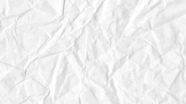 crinkled white Paper texture stop motion, crumpled paper texture for background footage 4K