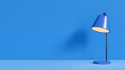 Captivating blue lamp design illuminating vibrant azure interior decor with modern lighting fixture.