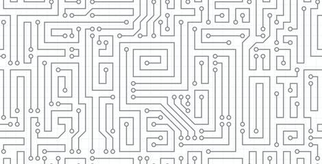 Seamless motherboard digital lines on a white background.