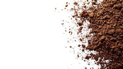 Texture image brown powder with pixelated edging against a solid black background