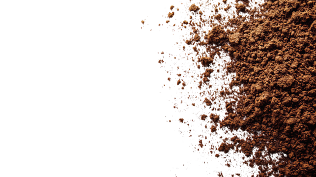 Texture image brown powder with pixelated edging against a solid black background