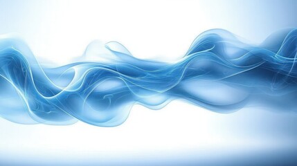 flowing blue and white abstract wave with smooth curves and light effects conveying movement and fluidity