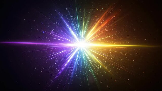 Spectrum diffusion. Abstract background with exploding multicolored lights and stardust