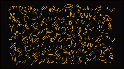 Abstract golden swirls and lines on a dark background
