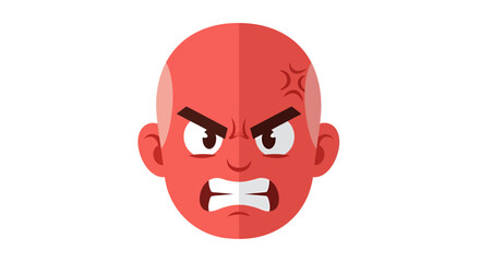 Obraz premium Vector illustration of a bald red-faced man conveying intense anger and frustration graphic design