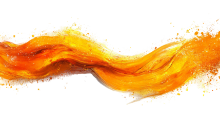 Abstract swirl of golden and orange hues against a black background