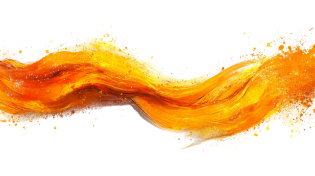 Abstract swirl of golden and orange hues against a black background