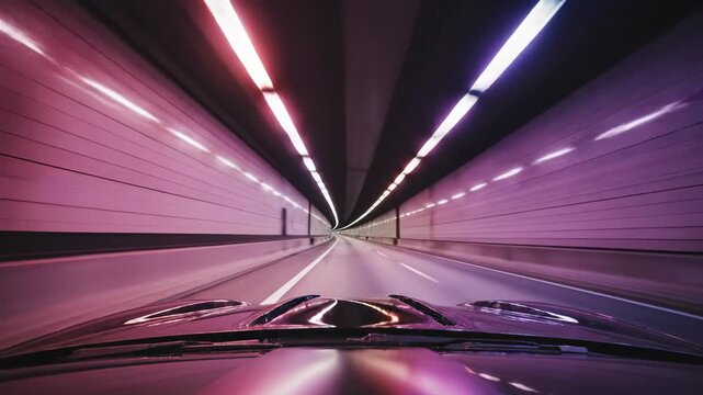Driving Through a Lit Tunnel at High Speed.
