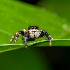 Spider macro on leaf