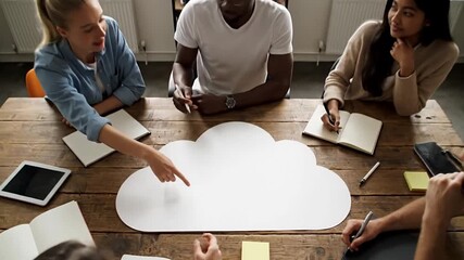 Diverse Team Brainstorming Cloud Concept in Modern Office Meeting - Powered by Adobe