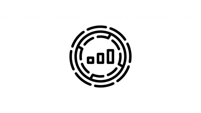 Signal icon in circular maze suitable for technology designs needing navigation, connectivity elements, digital concepts in web or app interfaces.

