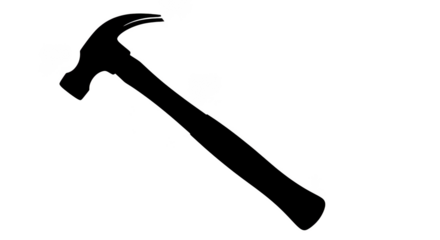 Minimalist Claw Hammer Outline On Black Background