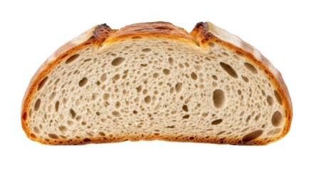 Artisanal Sourdough Bread Slice With Open Crumb On Black
