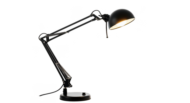 Modern Black Adjustable Desk Lamp With Warm Light