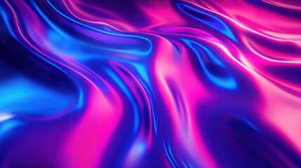 Fototapeta premium Smooth flowing surface with vibrant gradients of purple, pink, and blue creating a futuristic and dynamic abstract texture