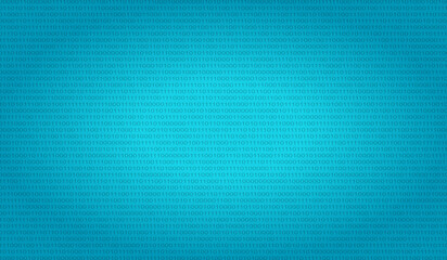 Bits. Zeros and ones on a gradient cyan background