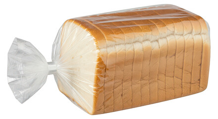 Fresh Sliced White Bread Loaf In Plastic Packaging