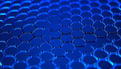 Fototapeta premium Hexagonal blue abstract