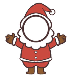 両手を上げるサンタクロースの顔はめイラスト