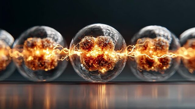 Cellular Symphony: A captivating image showcases the intricate beauty of cells, with a radiant energy sparking between them, revealing the complex life.