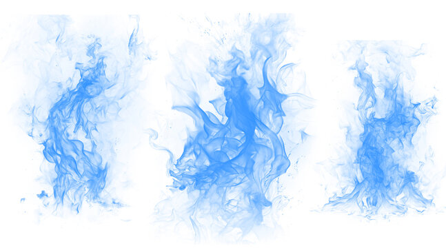 Vibrant blue abstract paint splatters and brush strokes on a black background, artistic texture, dynamic energy, creative design elements.