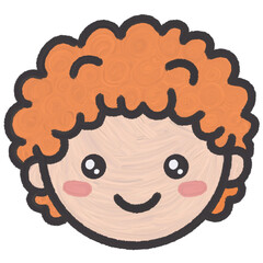 Cute Girl with orange curly hairstyle