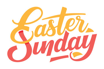 Easter sunday lettering text for greeting card design vector