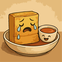 laughing cake and drinking water vector