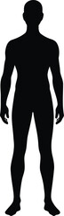 Silhouette standing man full body isolated white minimalist vector