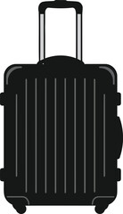Modern black rolling suitcase isolated on white clean background for travel and business trips vector