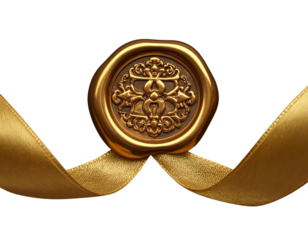 Golden Emblem Wax Seal  Decorative Certificate Element