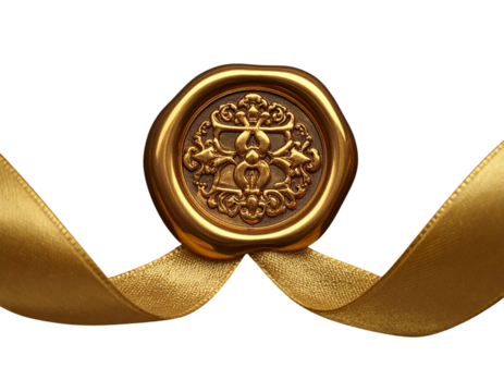 Golden Emblem Wax Seal  Decorative Certificate Element