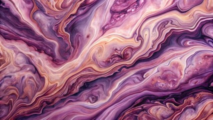Obraz premium Abstract Swirling Hues of Purple and Beige, a Fluid Acrylic Pour Painting Texture