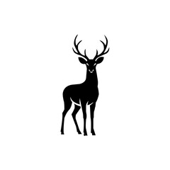“Deer silhouette animal vector icon”