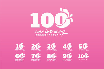 100 Years Anniversary Number Vector Design Template Illustration Collection