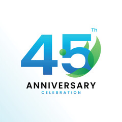 45 Th Anniversary Celebration Modern design number collection