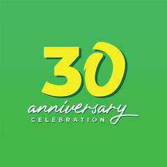 30 Th Anniversary Celebration Modern design number collection