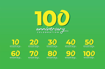 100 Th Anniversary Celebration Modern design number collection