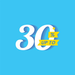 Discount Sale up to 30% Label Design Vector Template Illustration