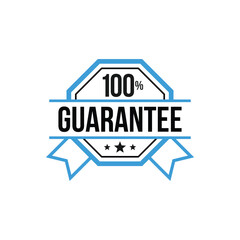 100% Guarantee Badge Line Vector Template Design Illustration