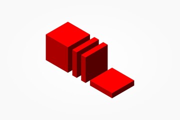 3d red cubes