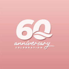 60 Th Anniversary Celebration Modern Number design number collection