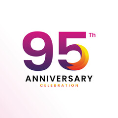 95 Th Anniversary Celebration Modern Number design Vector Template Illustration