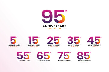 95 Th Anniversary Celebration Modern Number design Vector Template Illustration